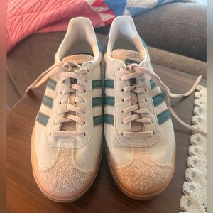 adidas Cream Beige Platform Sneakers with Gum Outsoles